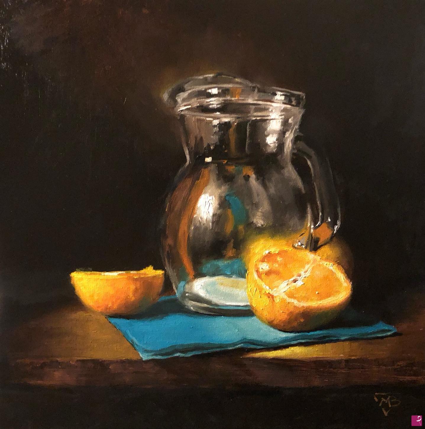quadri in vendita online - Shiny orange and glass
