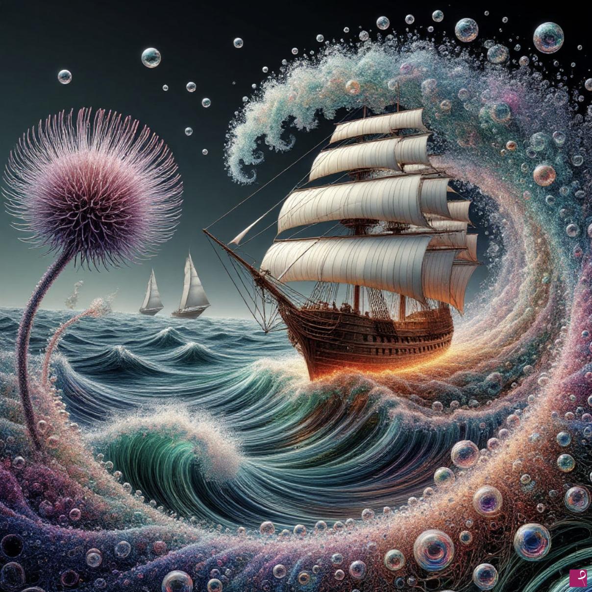 quadri in vendita online - Ship in the ocean 