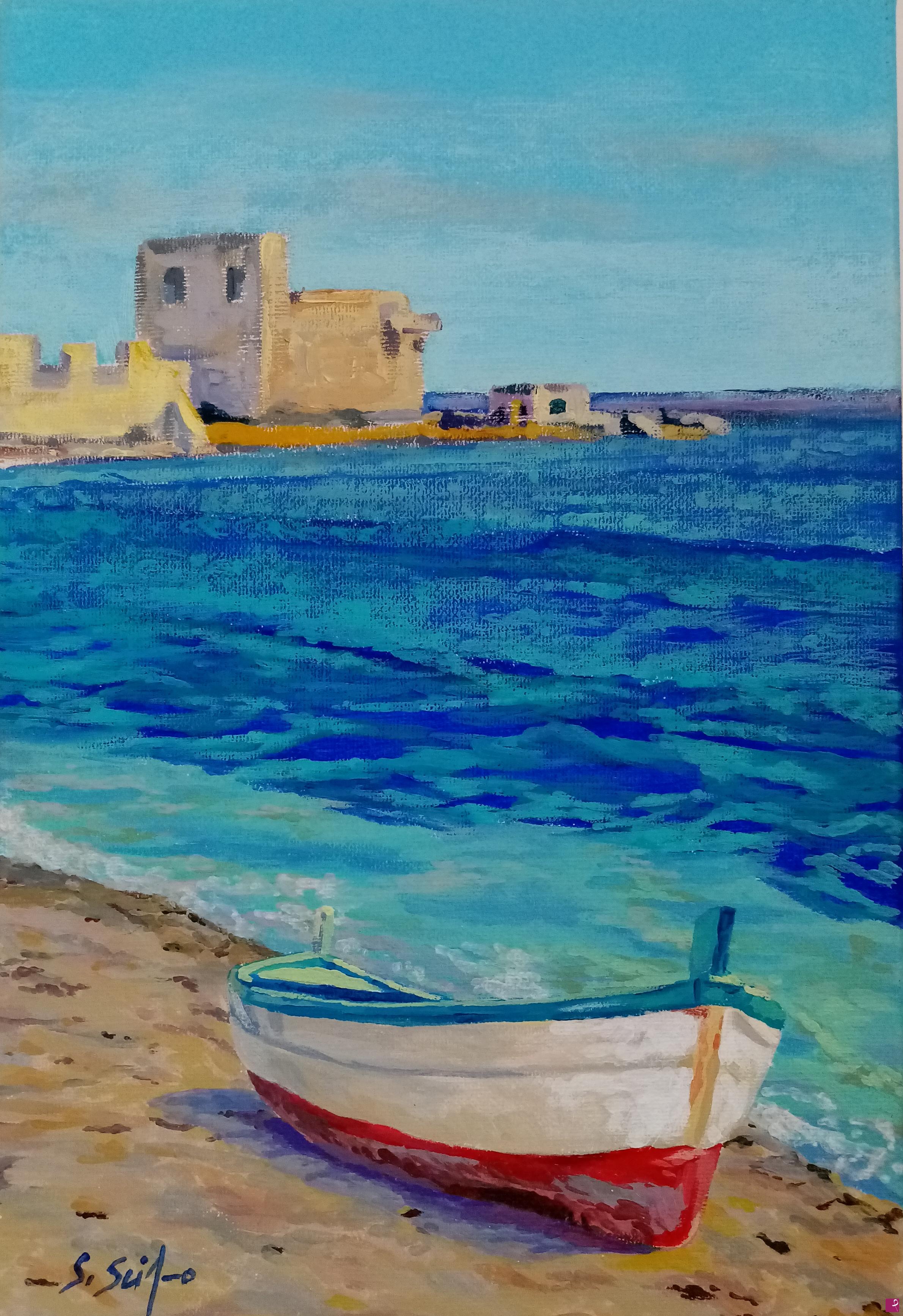 quadri in vendita online - Sicilia- Spiaggia di Vendicari (Noto) 