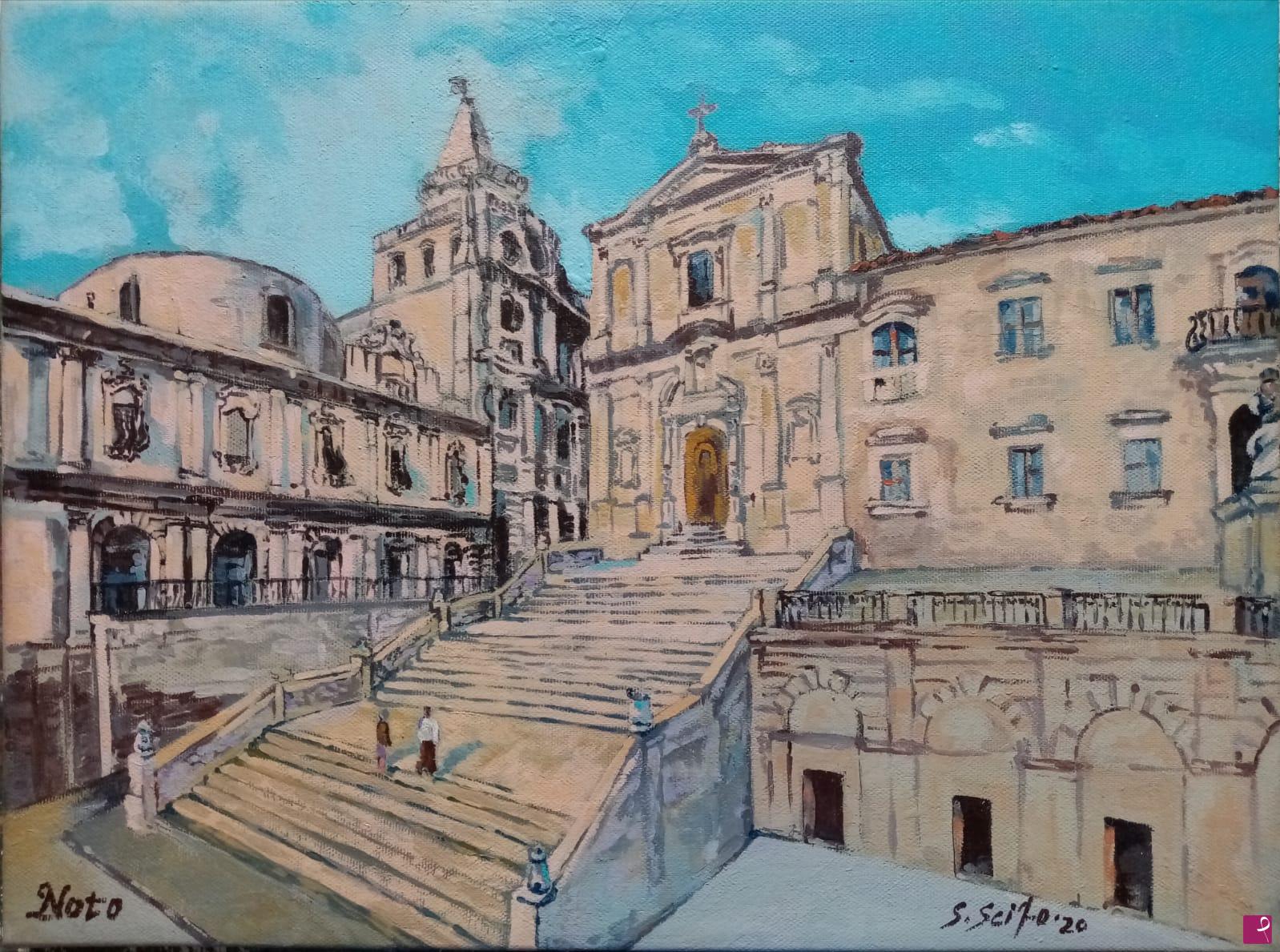 quadri in vendita online - Sicilia. Noto centro storico