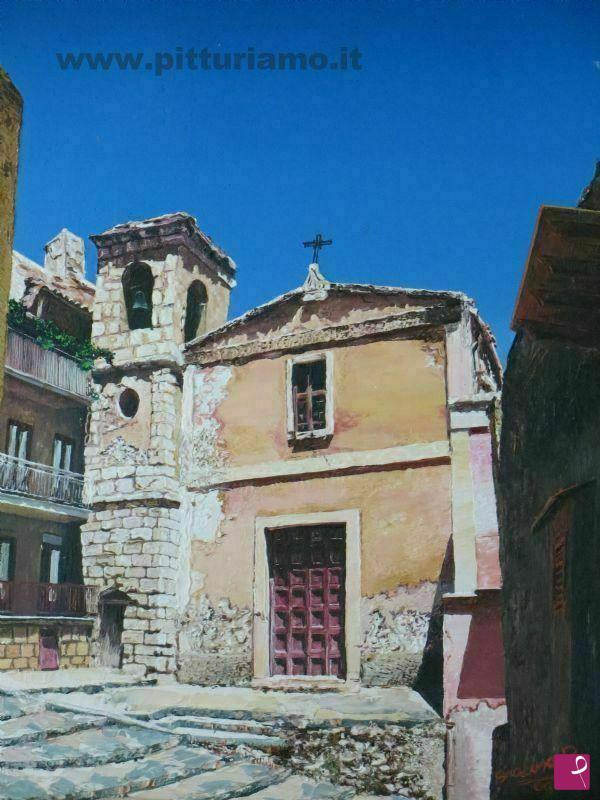 quadri in vendita online - Siculiana la chiesa dell'Immacolata