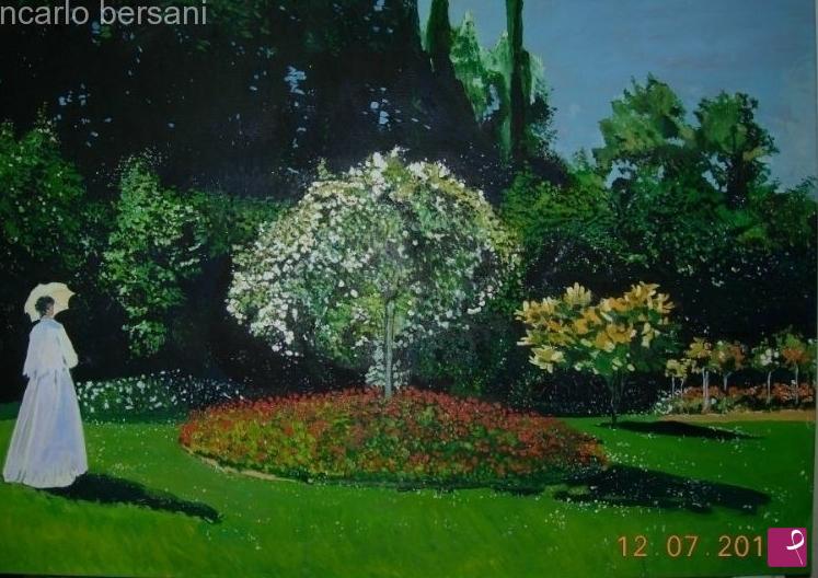 quadri in vendita online - signora in giardino sainte adresse