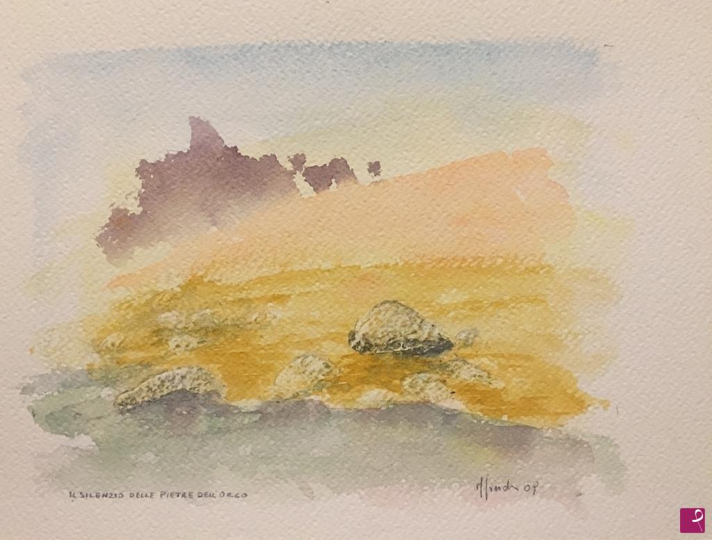 quadri in vendita online - Silenzio delle Pietre in giallo