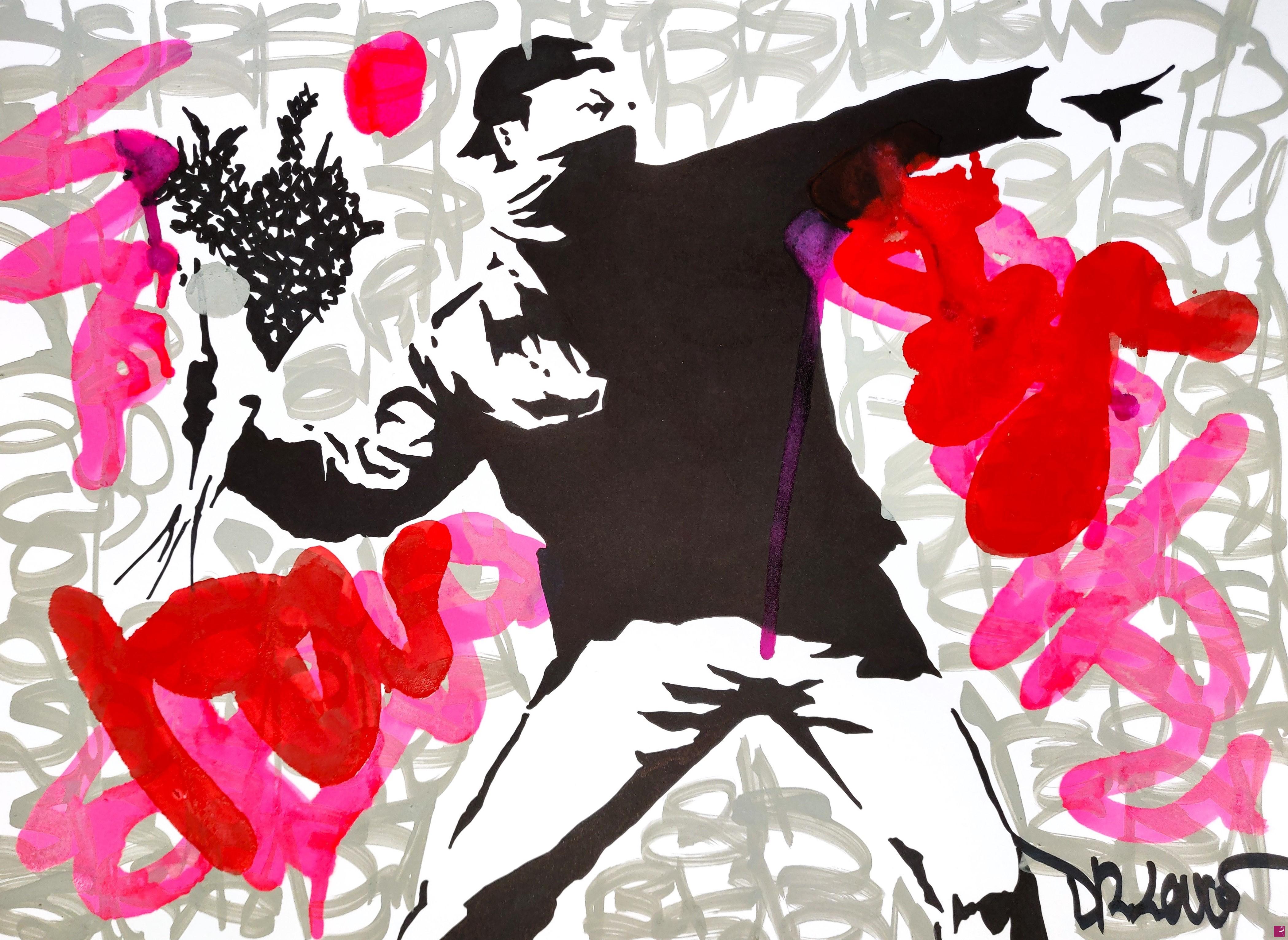 quadri in vendita online - Silver rebel (a tribute to Banksy)