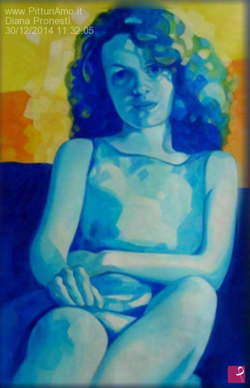 quadri in vendita online - simona in blu