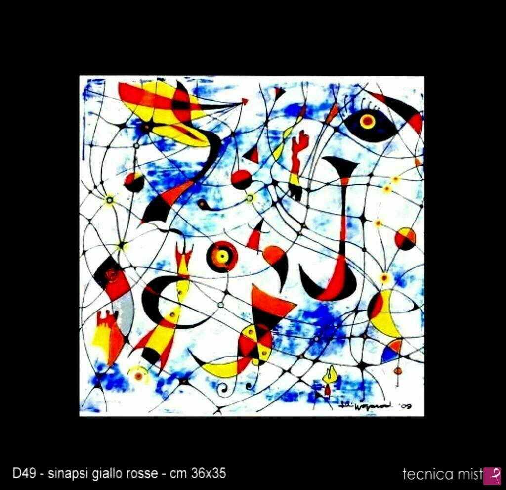 quadri in vendita online - sinapsi giallo rosse