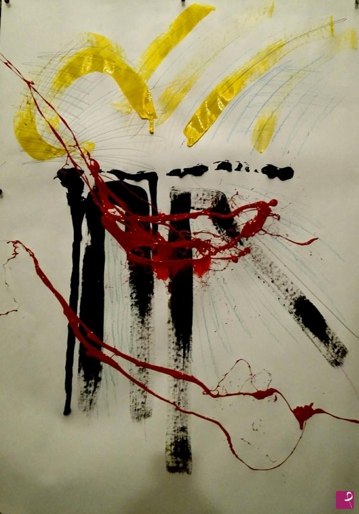 quadri in vendita online - Sinfonia in giallo e rosso 