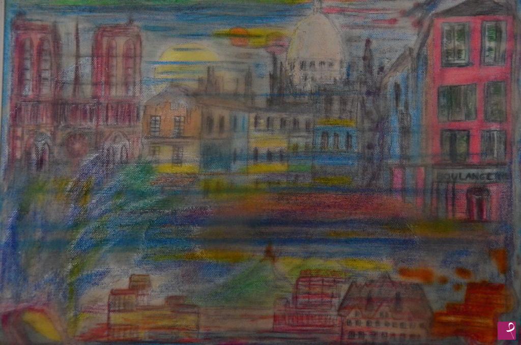 quadri in vendita online - SINTESI TRA GENOVA SESTRI PONENTE E MONTMARTRE