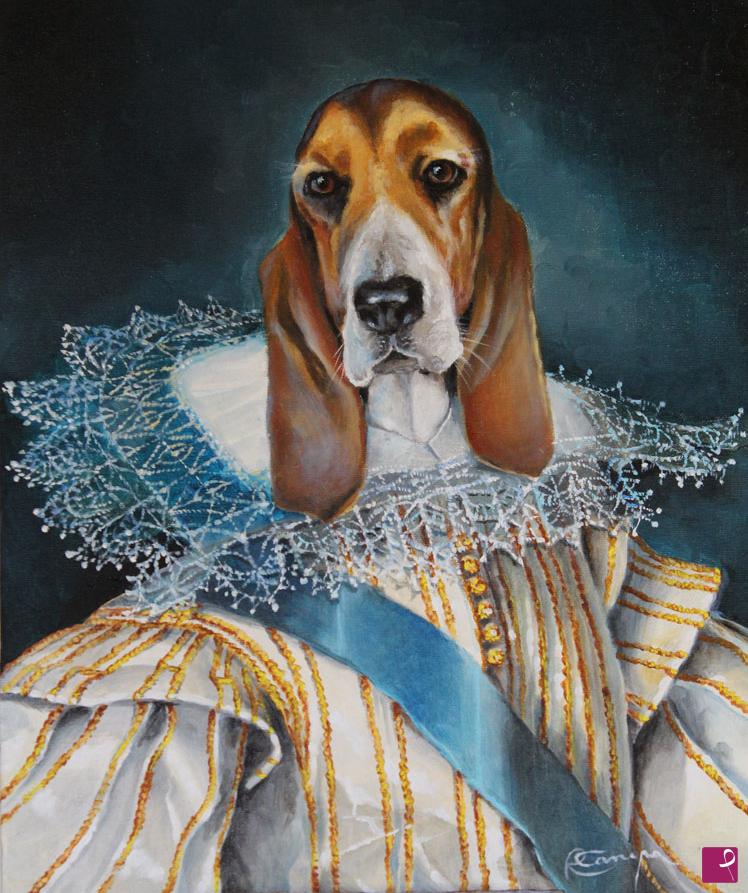 quadri in vendita online - Sir Basset hound