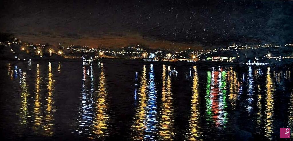 quadri in vendita online - "Siracusa  di notte"  
