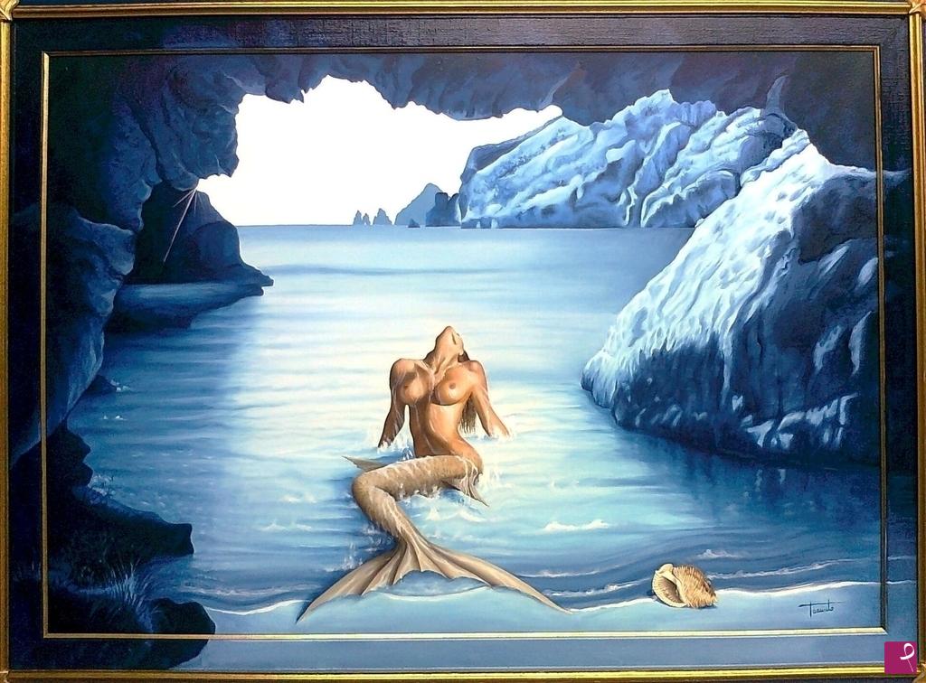 quadri in vendita online - Sirena nella Baia di Jeranto
