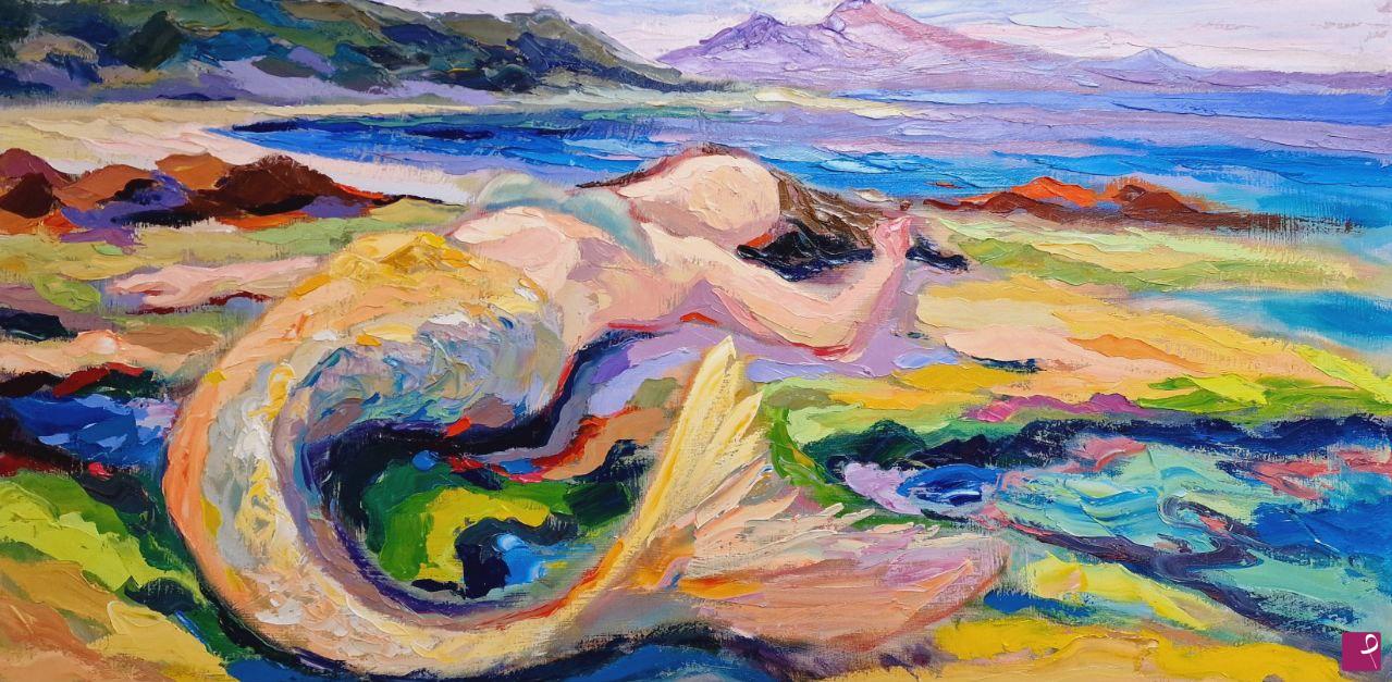 quadri in vendita online - Sirena Partenope: paesaggio e archetipo