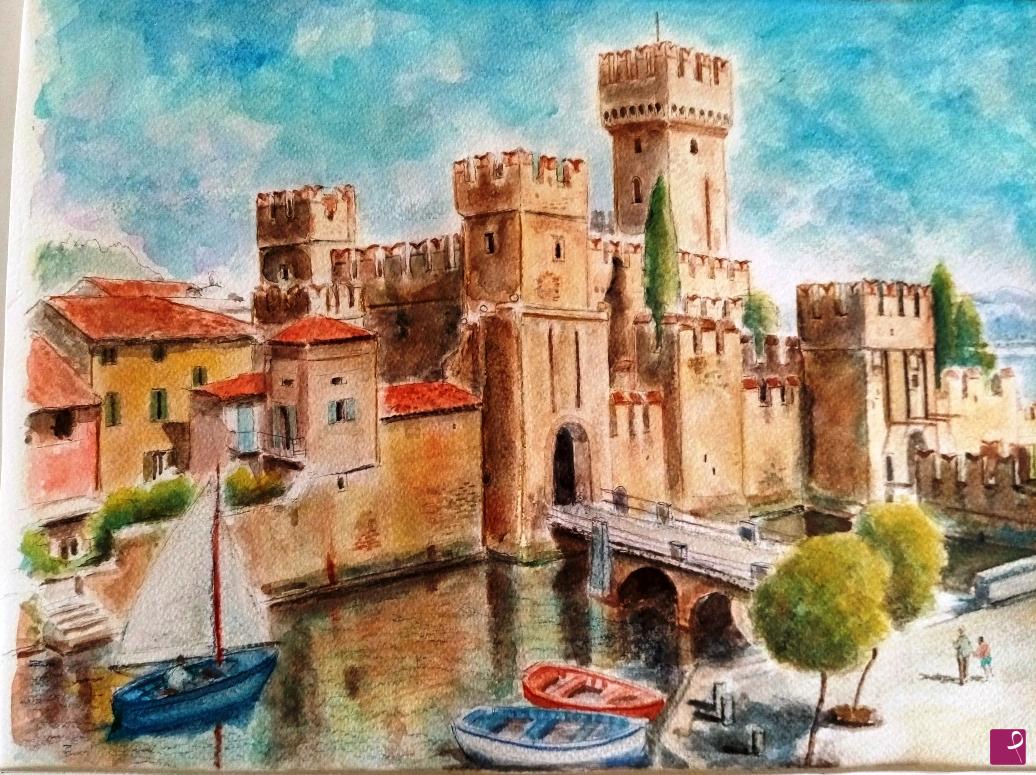 quadri in vendita online - Sirmione: il Castello