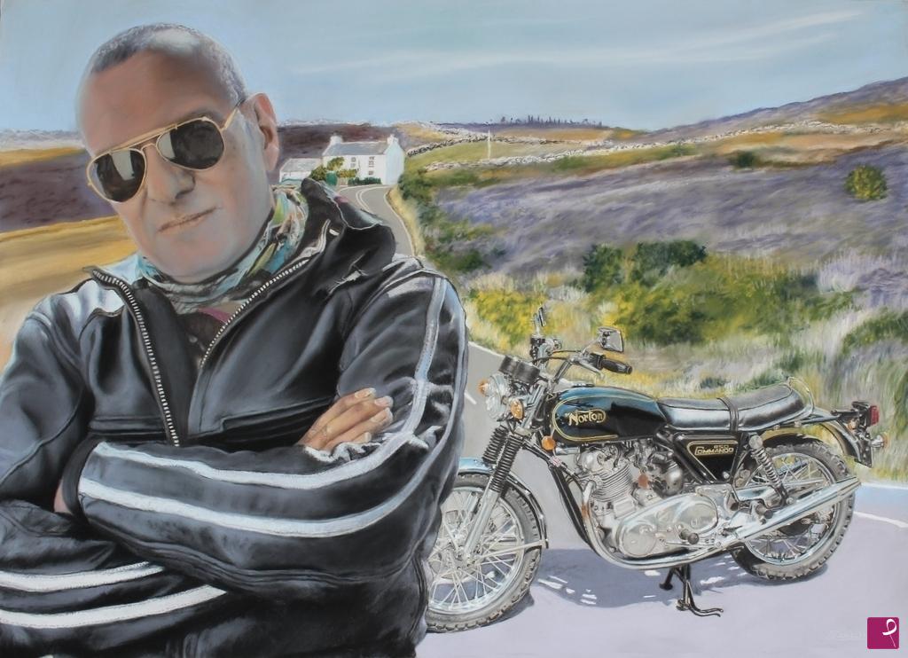 quadri in vendita online - Sisto e la sua moto
