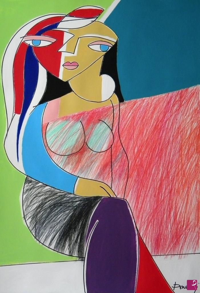quadri in vendita online - Sitting girl