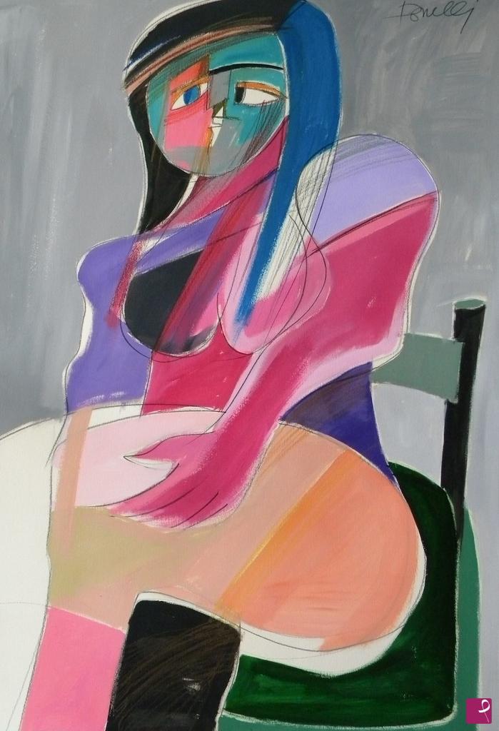 quadri in vendita online - Sitting girl