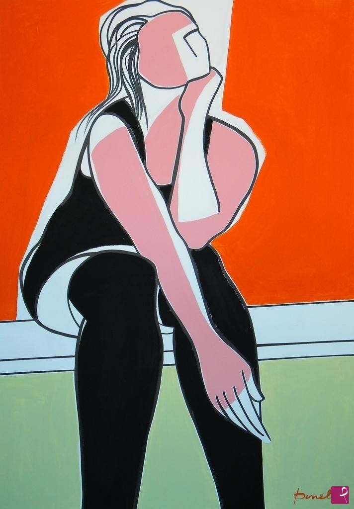 quadri in vendita online - Sitting girl