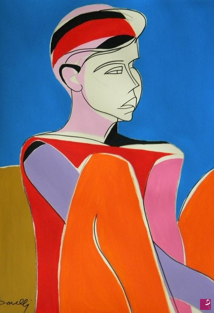 quadri in vendita online - Sitting girl