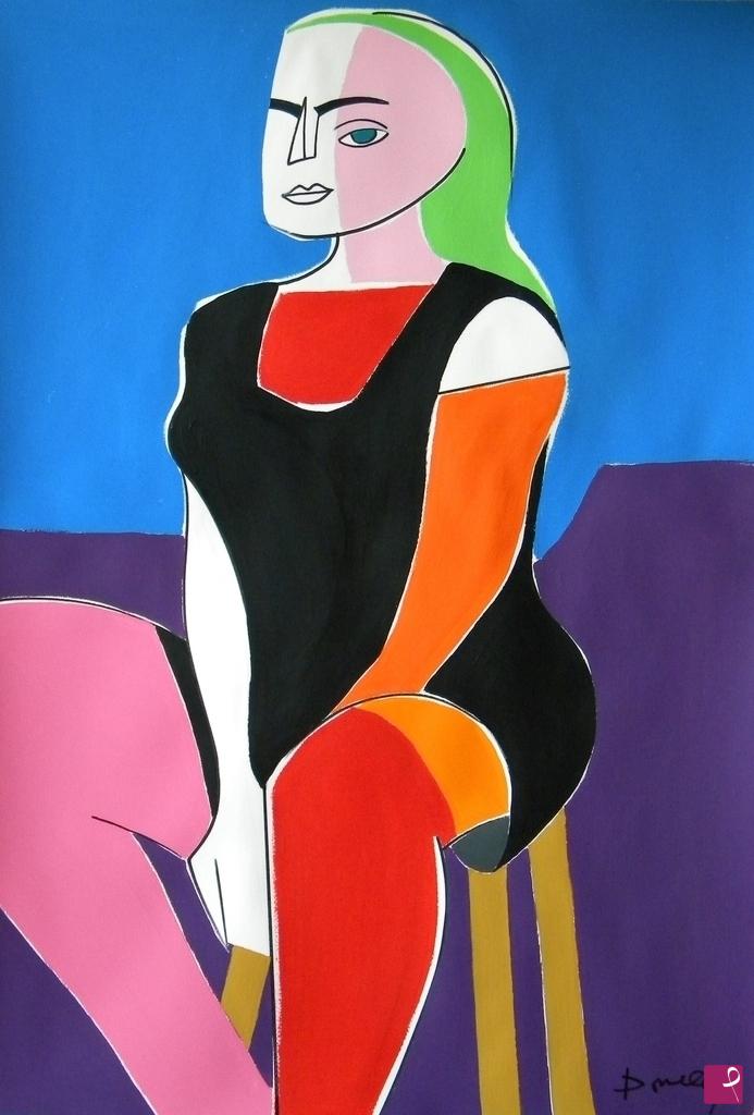quadri in vendita online - Sitting girl