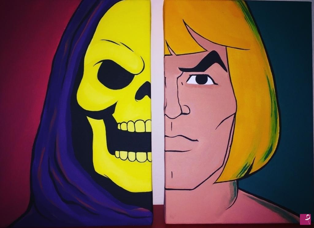 quadri in vendita online - Skeletor and He-man