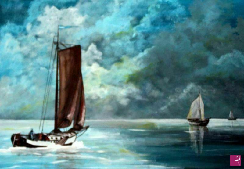 quadri in vendita online - Slecht weer op het wad