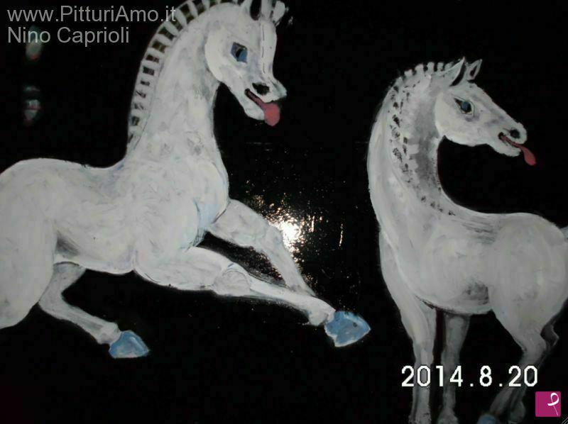 quadri in vendita online - Smiling Horses