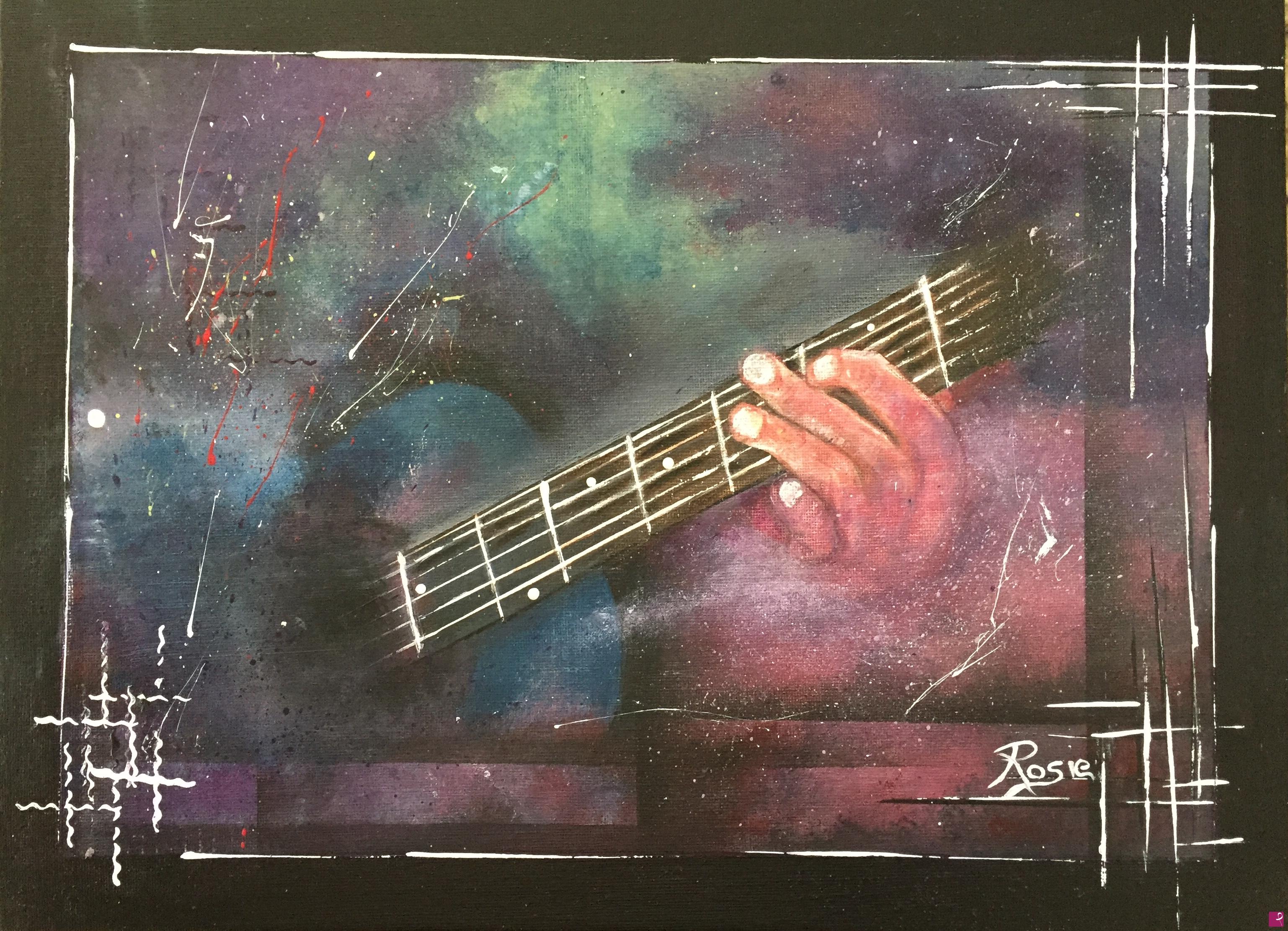 quadri in vendita online - Smoking guitar 