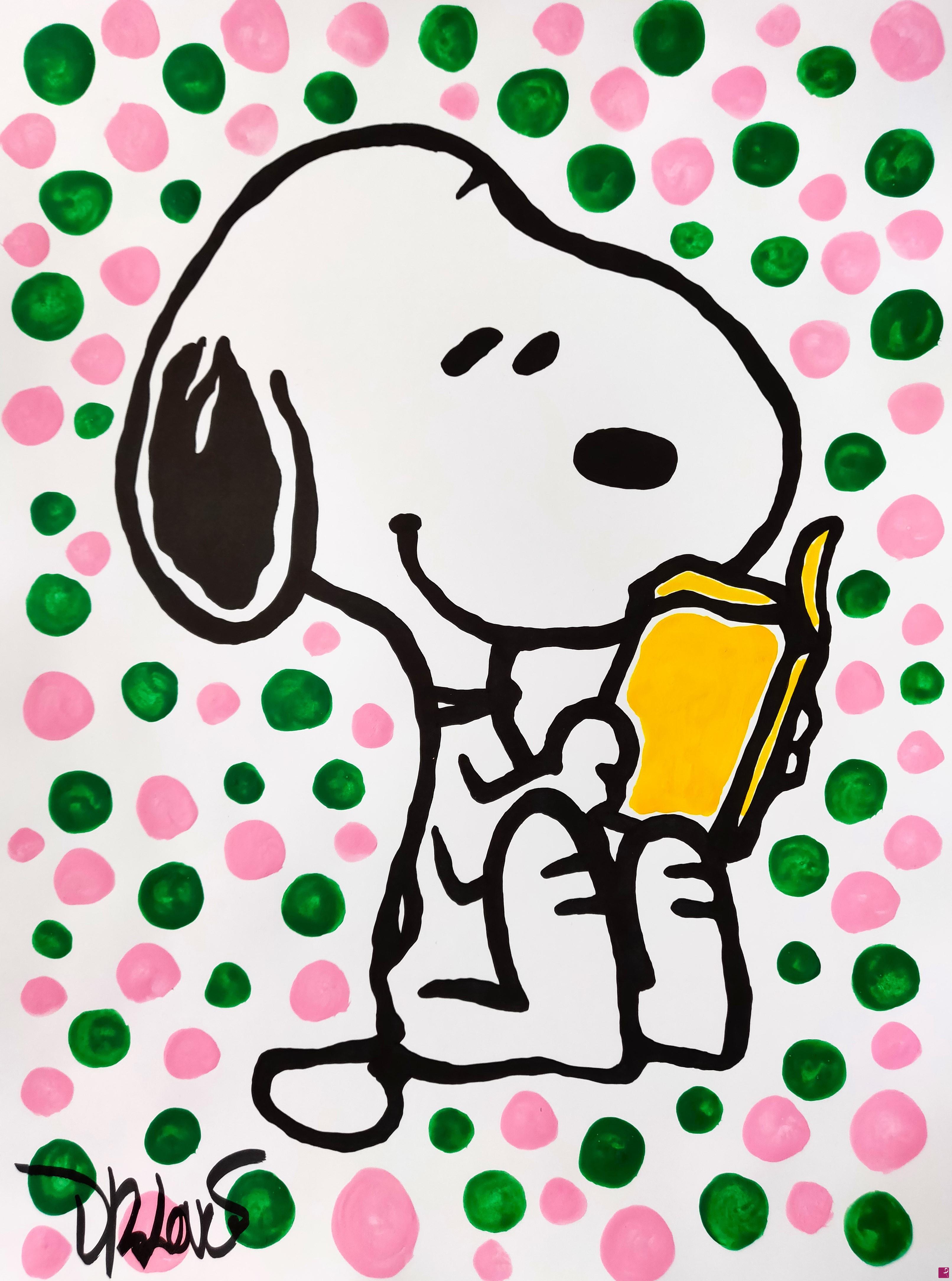 quadri in vendita online - Snoopy and his book