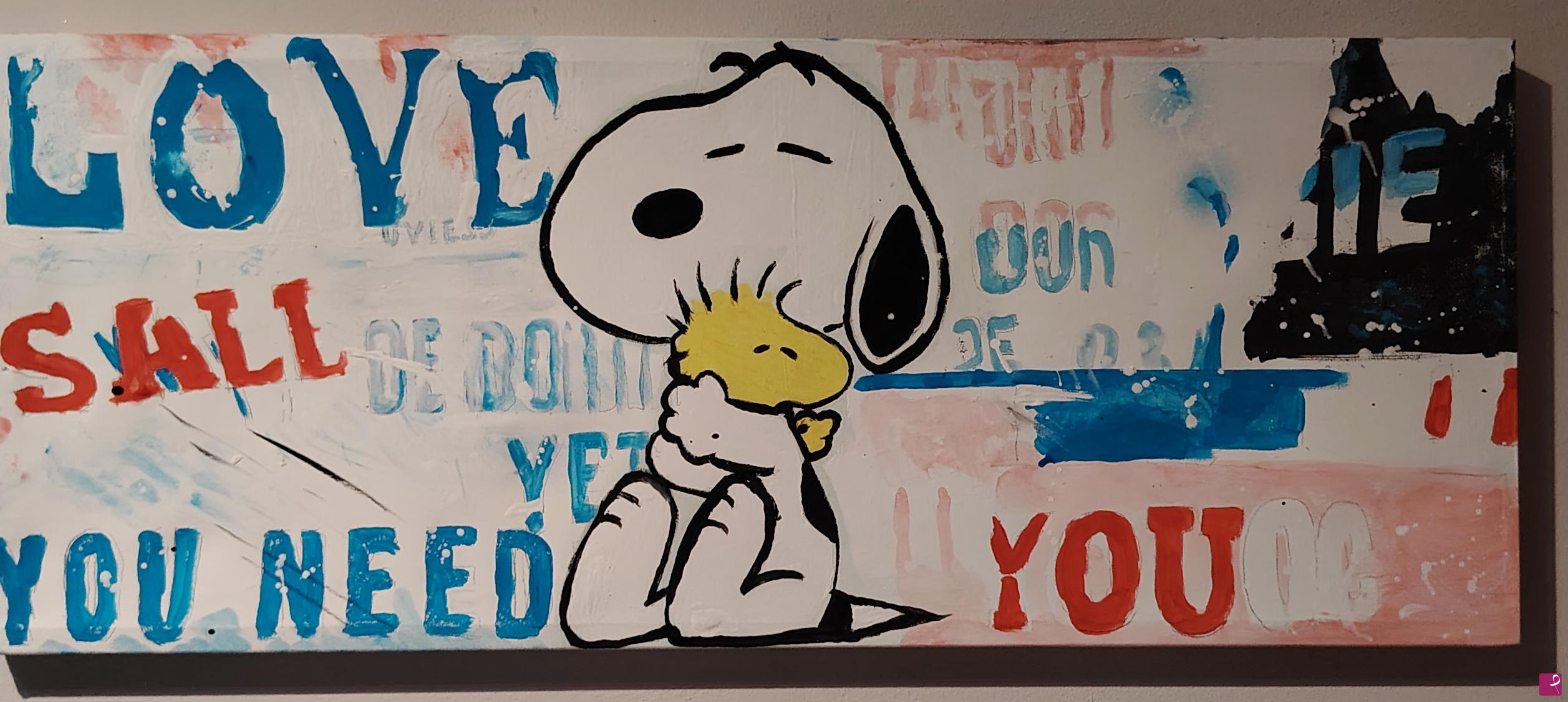 quadri in vendita online - Snoopy e Woodward pop art