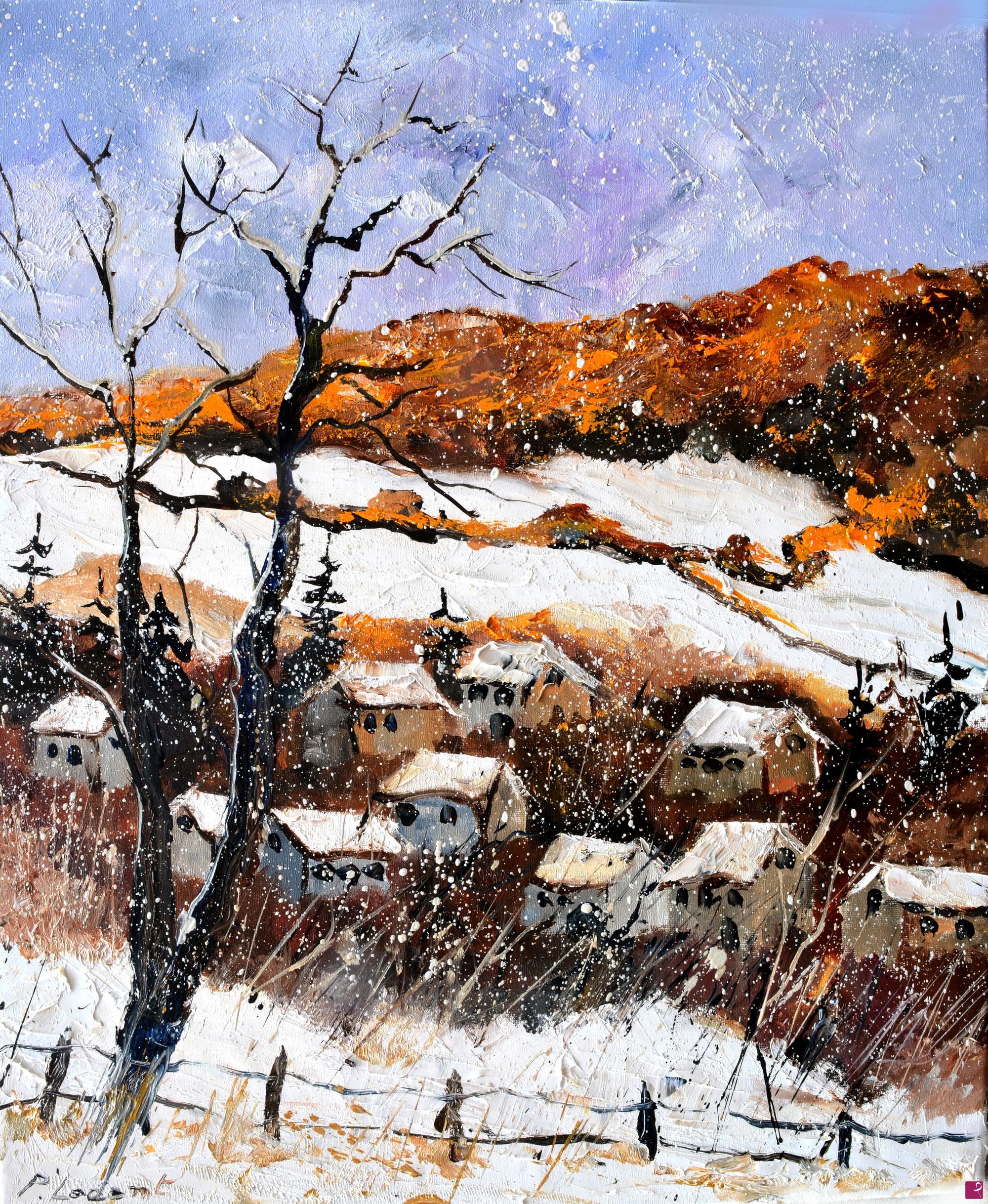 quadri in vendita online - Snow in my countryside 