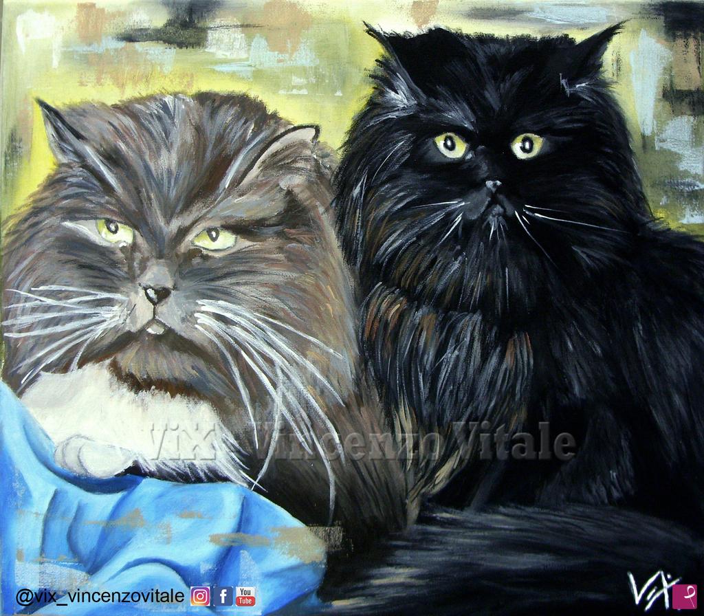 quadri in vendita online - Socrates & Daphne #Animals4 #Cat2