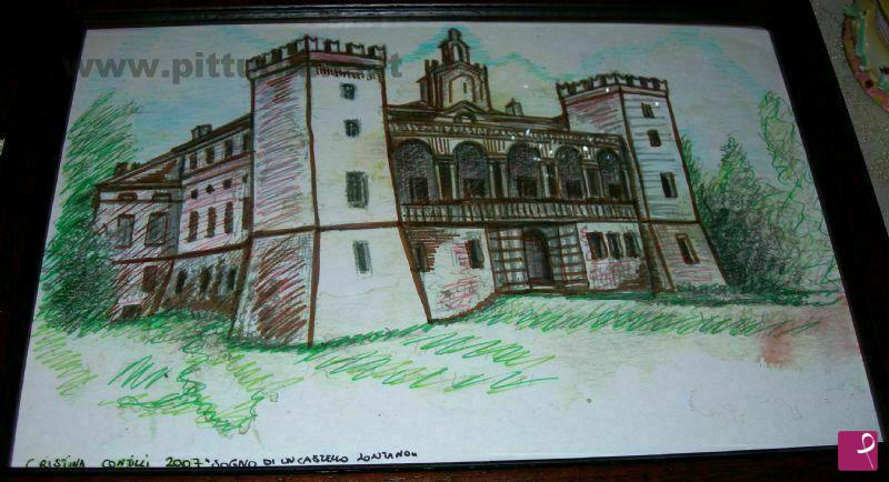 quadri in vendita online - Sogno di un castello lontano