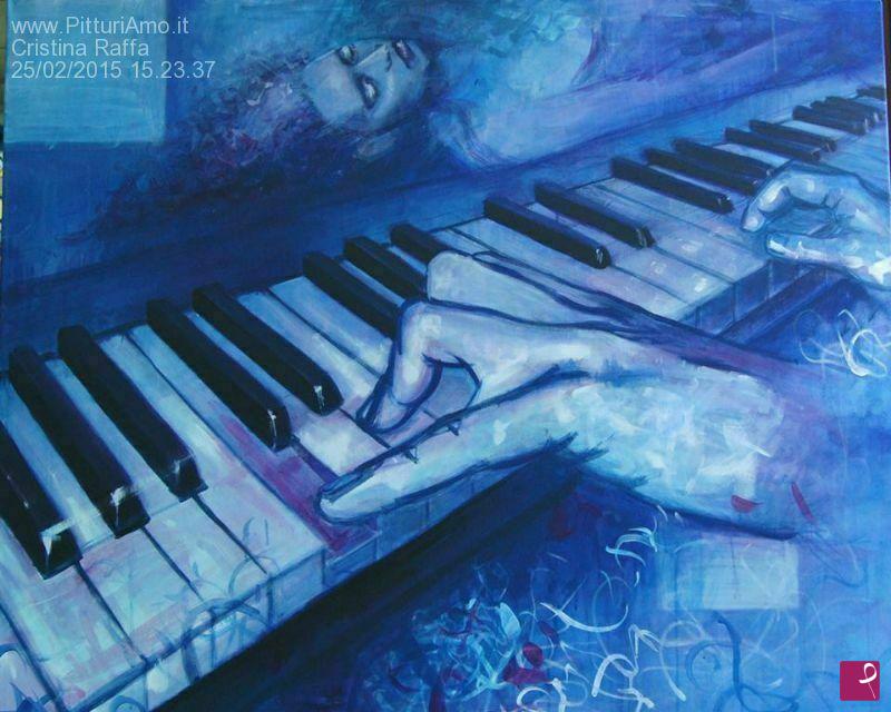 quadri in vendita online - Sogno musicale blu