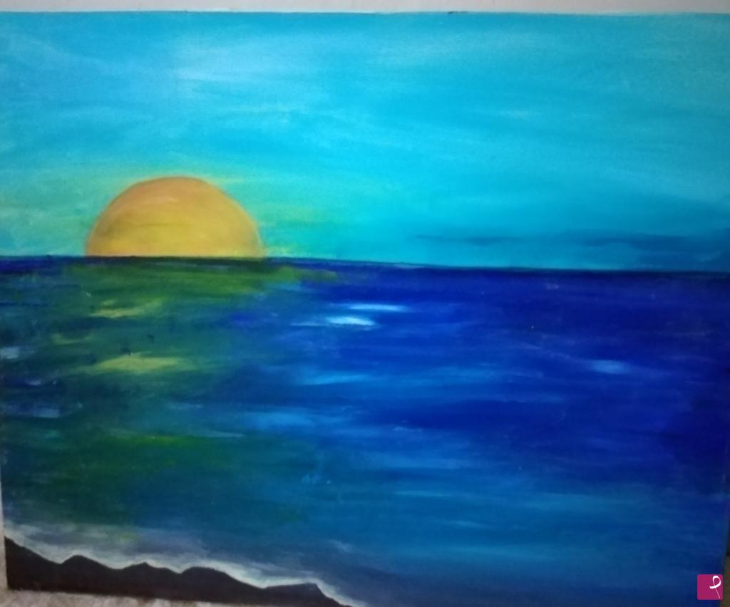 quadri in vendita online - Sole al tramonto...