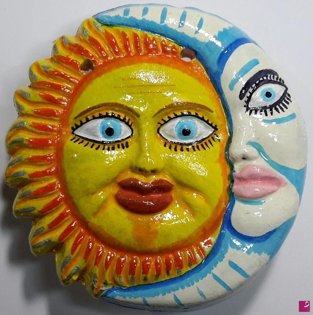 quadri in vendita online - "Sole e Luna" in terracotta