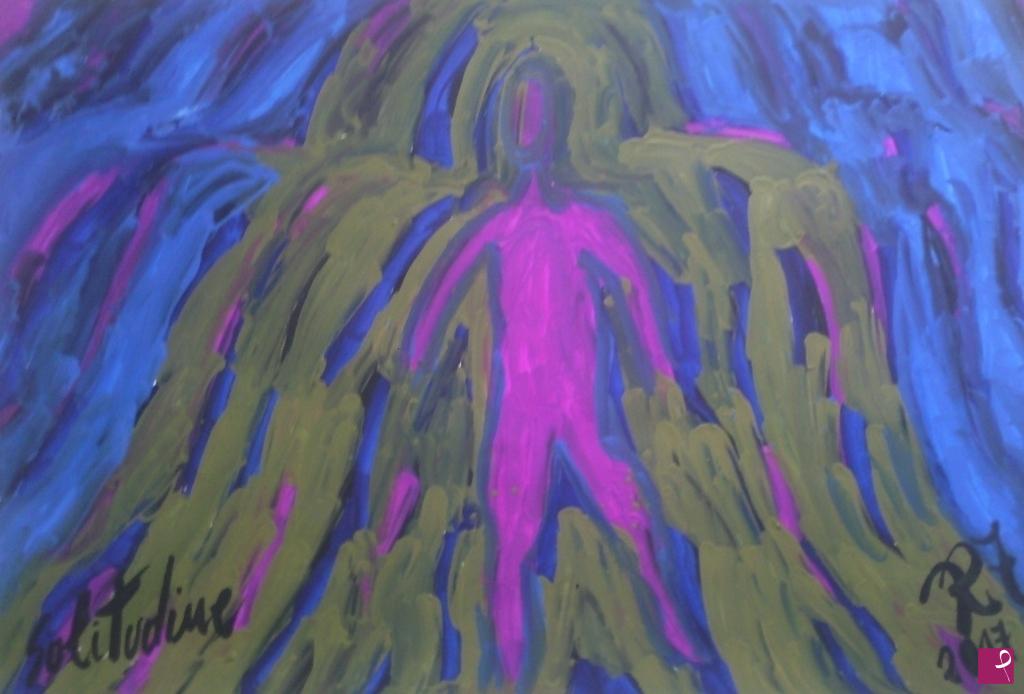 quadri in vendita online - Solitudine (18 x 33, olio su carta)