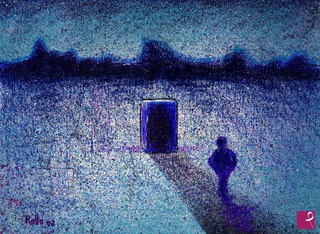 quadri in vendita online - Solitudine in blu
