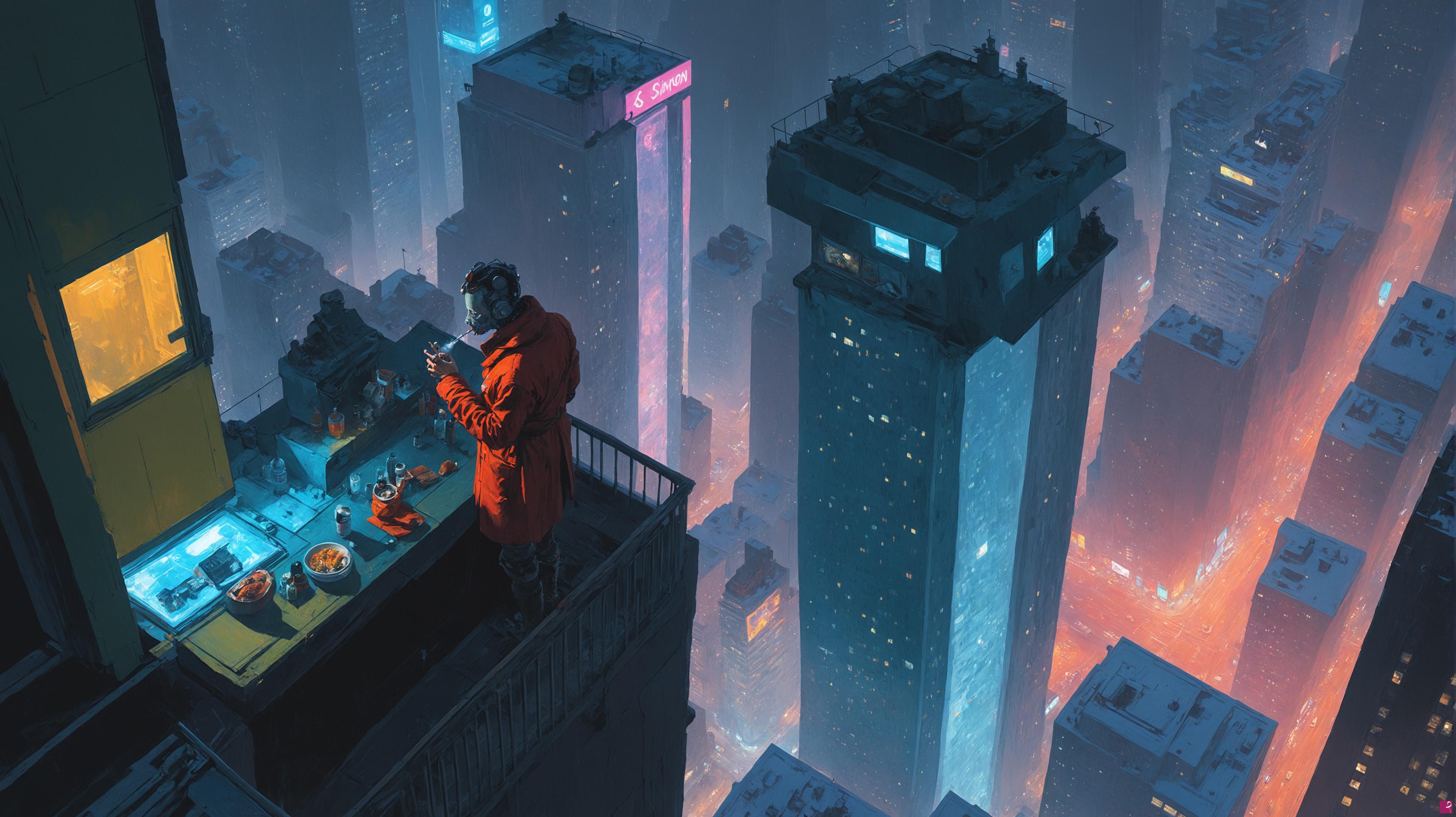 quadri in vendita online - Solitudine Urbana: L'Eco del Neon