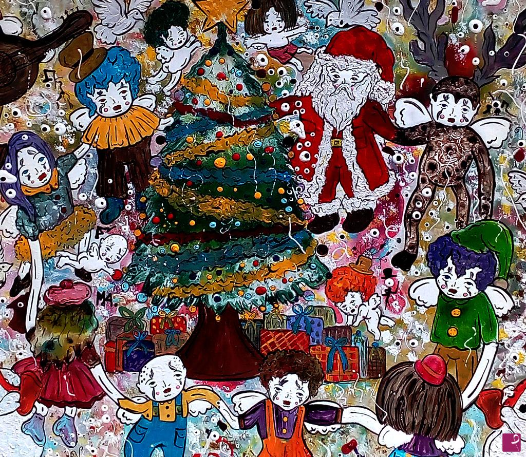 quadri in vendita online - song spinning around the christmas tree