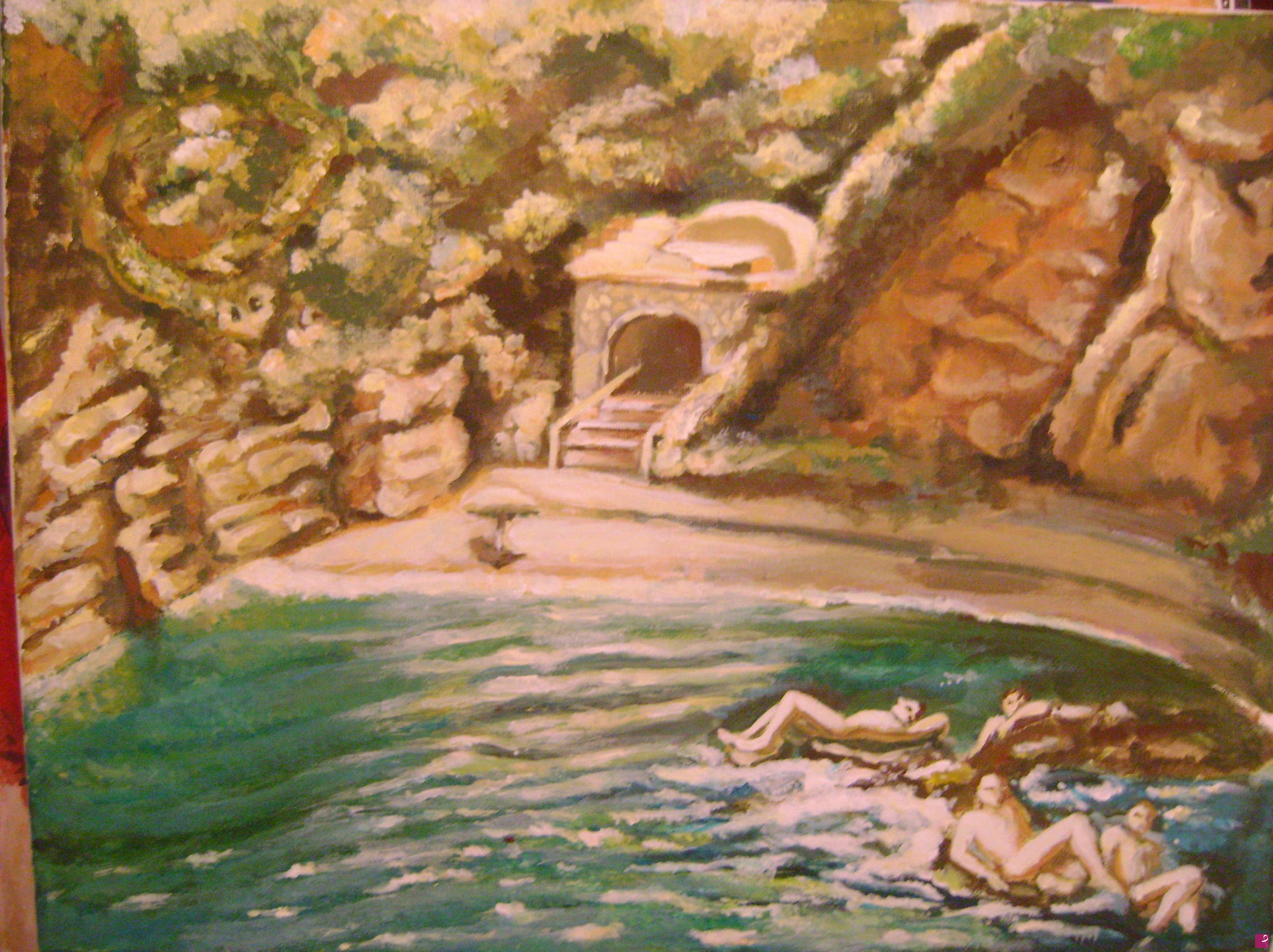 quadri in vendita online - Sorrento I Bagni della Regina Giovanna 1970