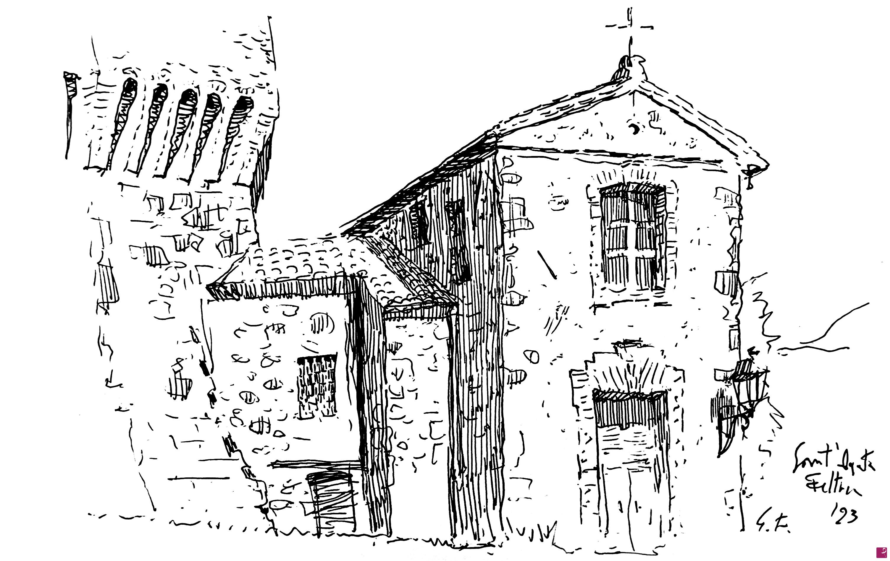 quadri in vendita online - Sotto il castello di Sant'Agata Feltria