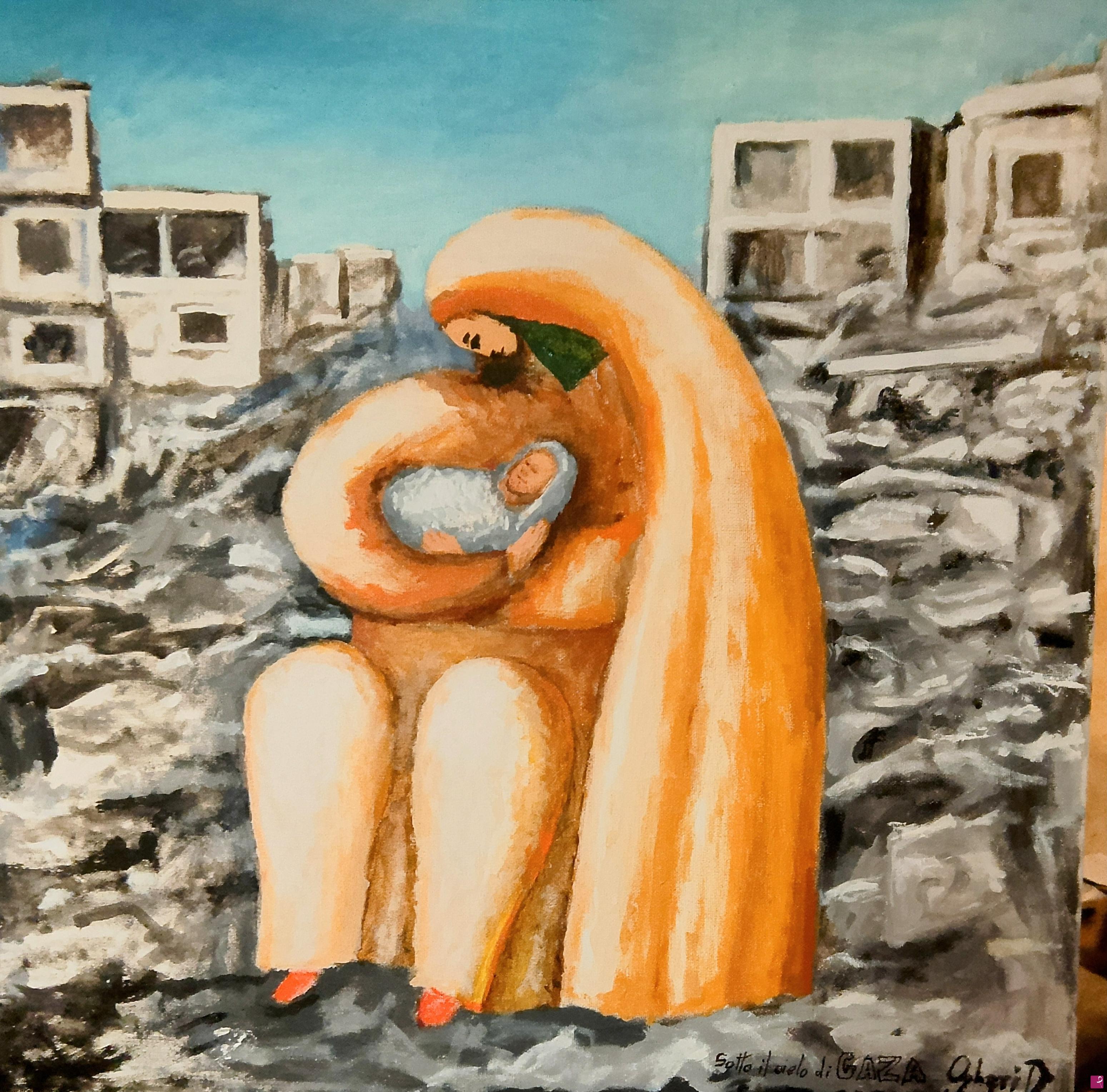 quadri in vendita online - SOTTO IL CIELO DI GAZA