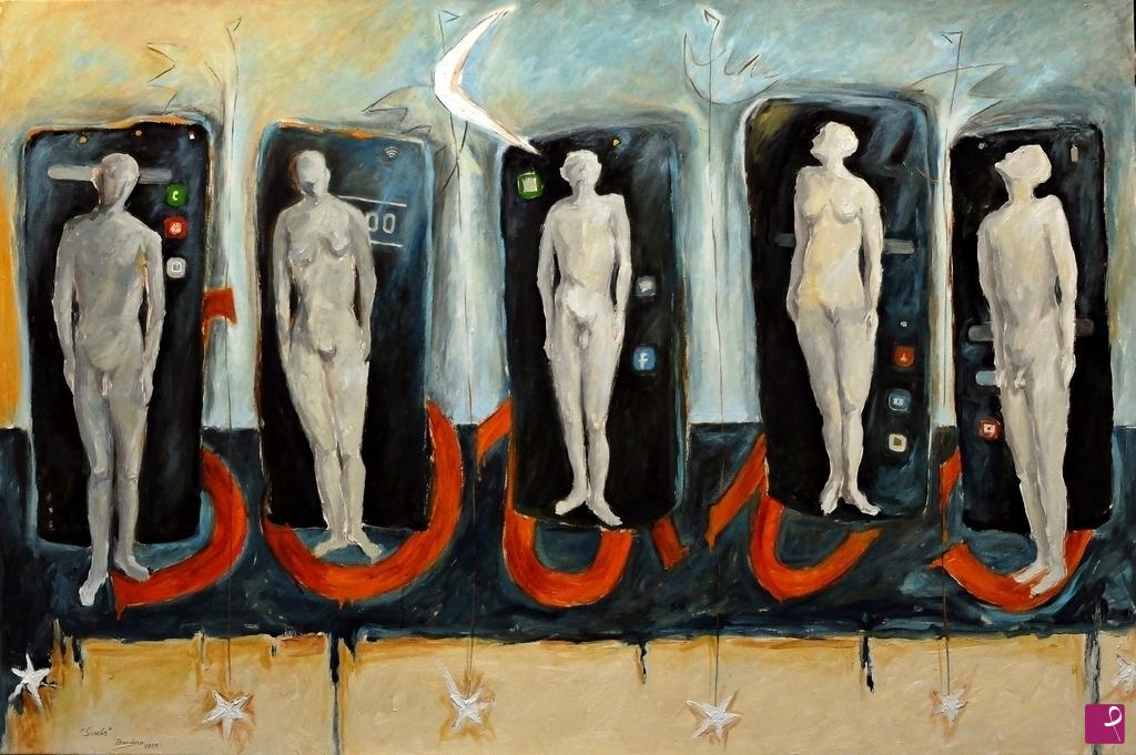 quadri in vendita online - "Souls" - 2020.  Olio su tela, cm. 80x120