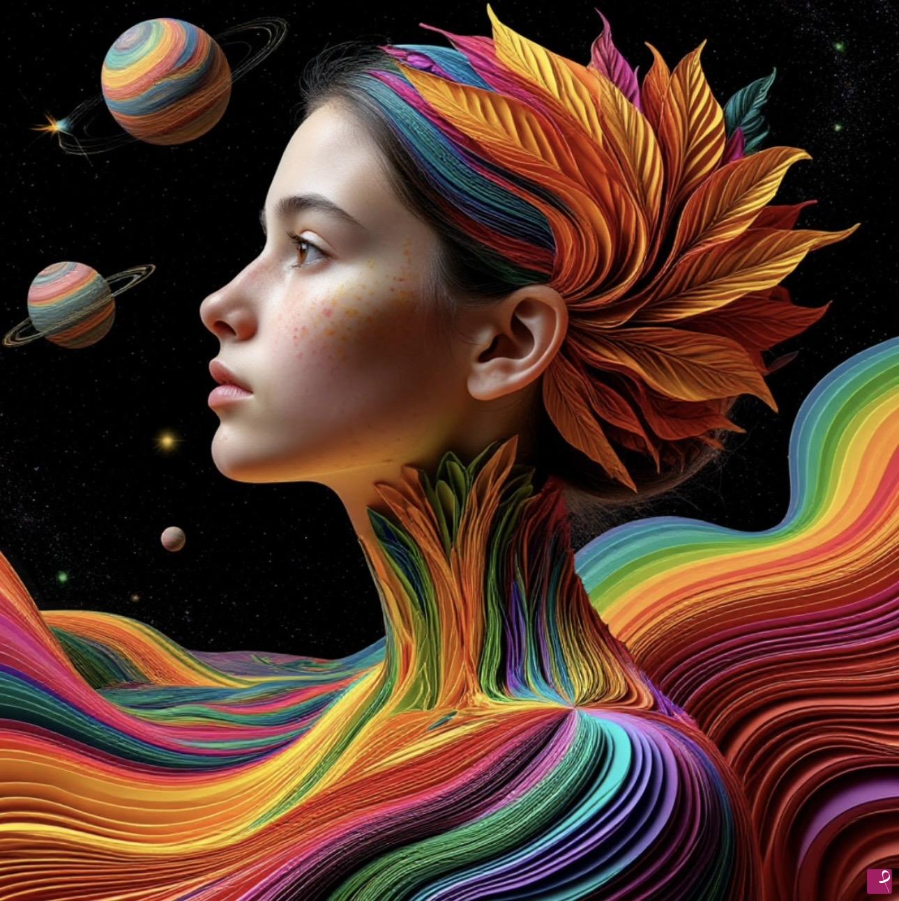 quadri in vendita online - Space girl