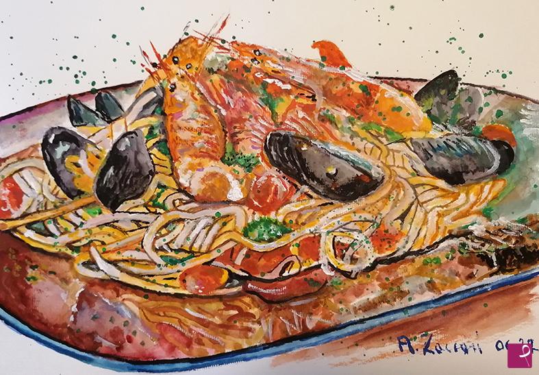 quadri in vendita online - spaghetti allo scoglio
