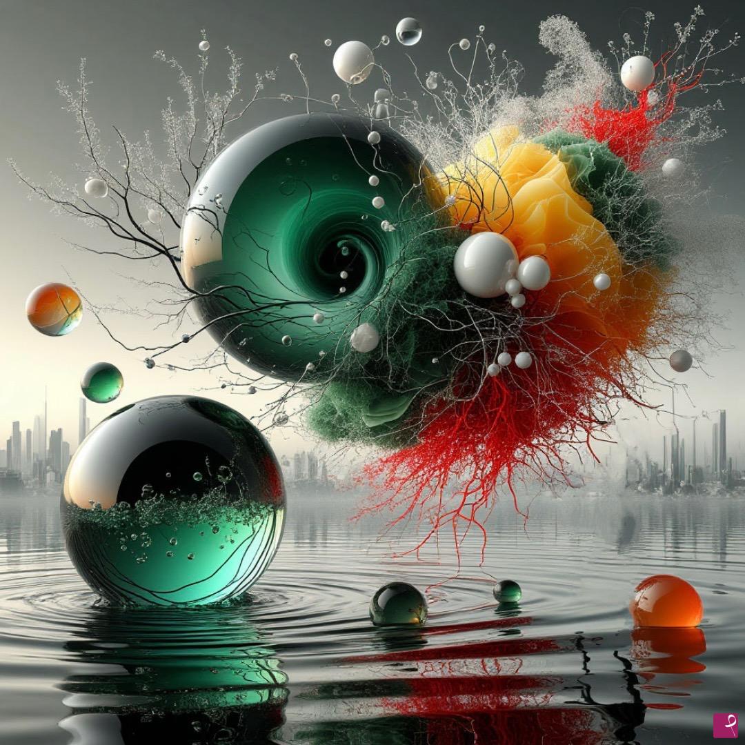 quadri in vendita online - Spheres on the water