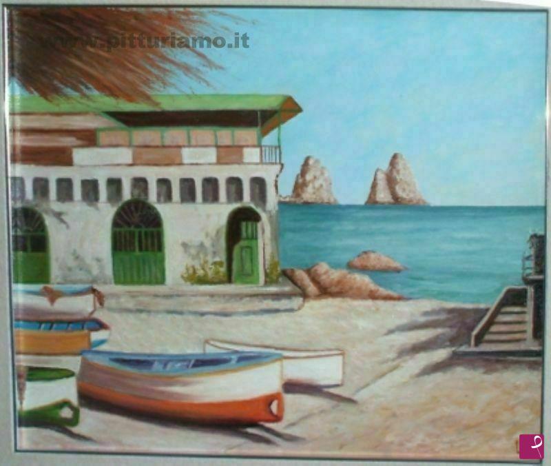 quadri in vendita online - Spiaggetta di Capri
