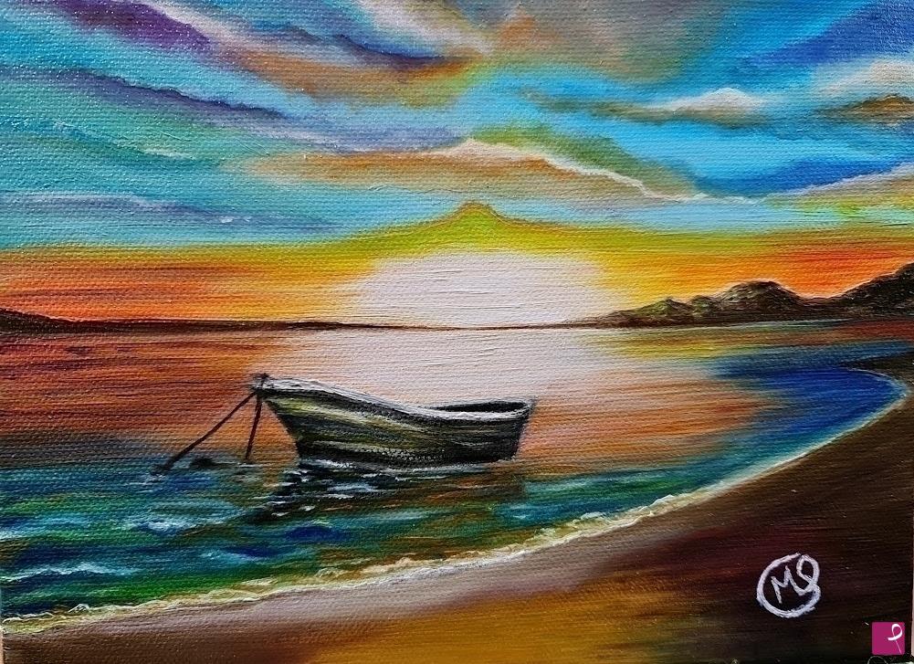 quadri in vendita online - Spiaggia al tramonto