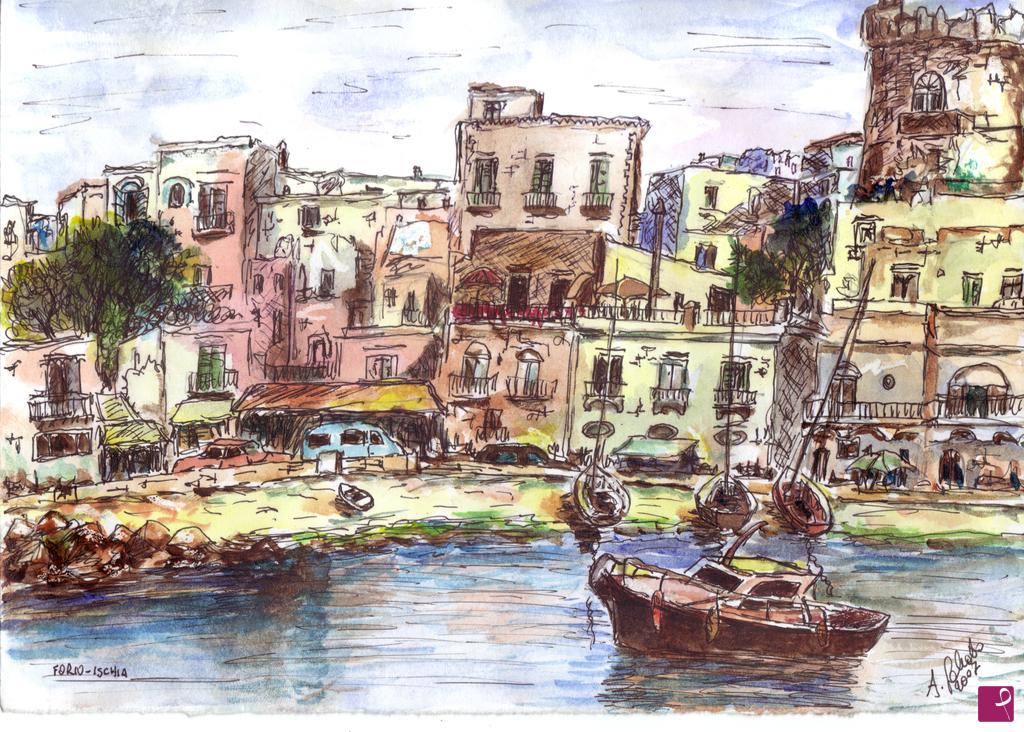 quadri in vendita online - Spiaggia di Forio -Ischia