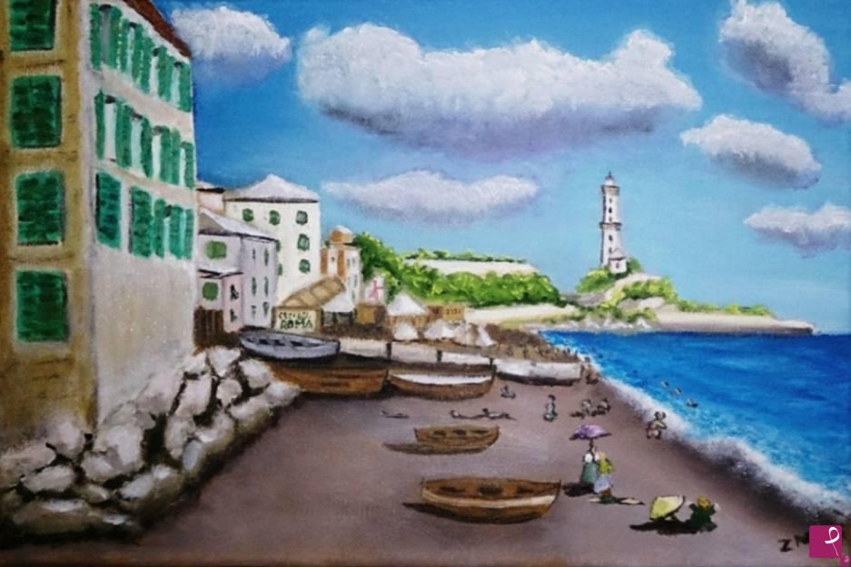 quadri in vendita online - Spiaggia di Sampierdarena , fine 800